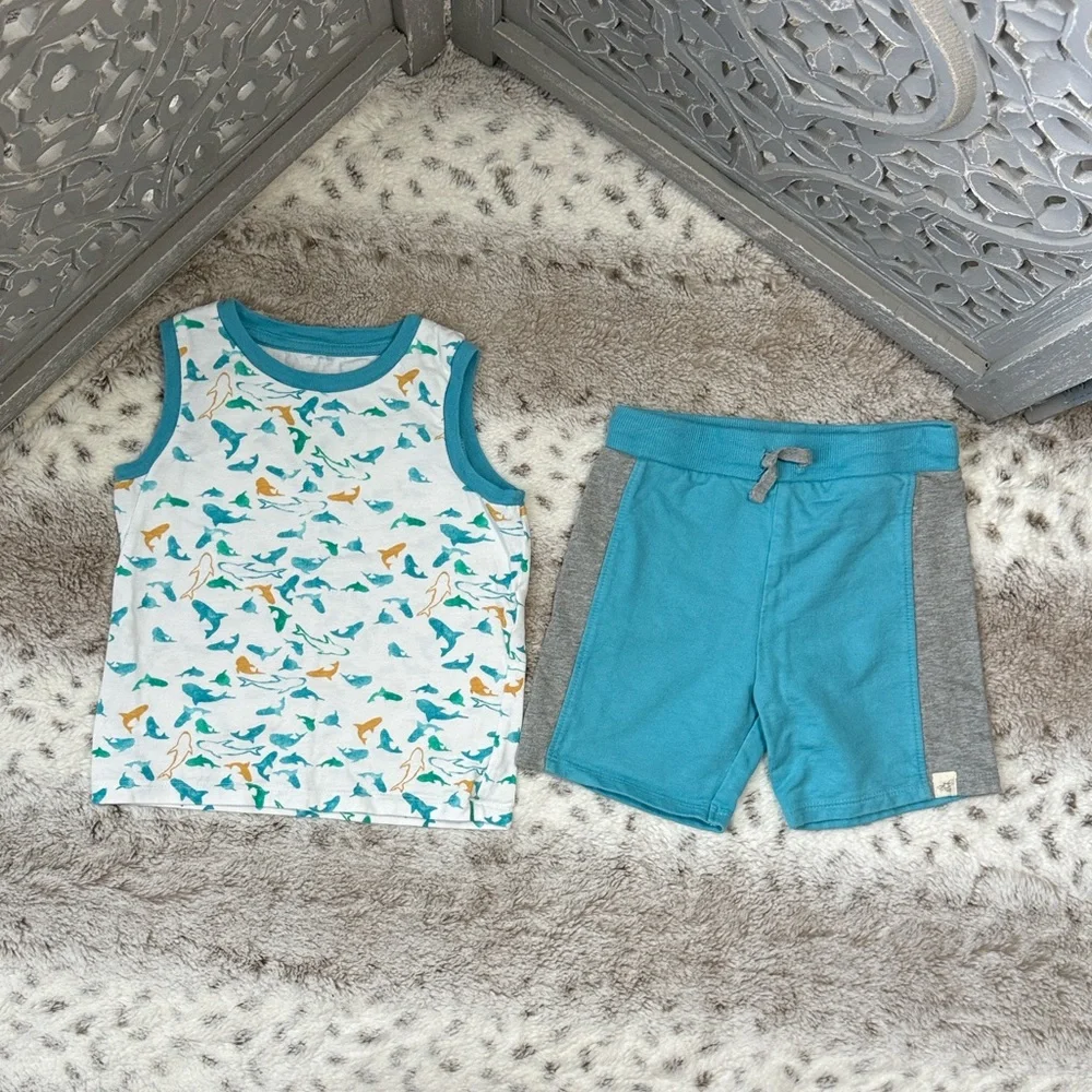 Burt’s Bees Baby set boys 18 months pastel tropical fish shark summer vacation